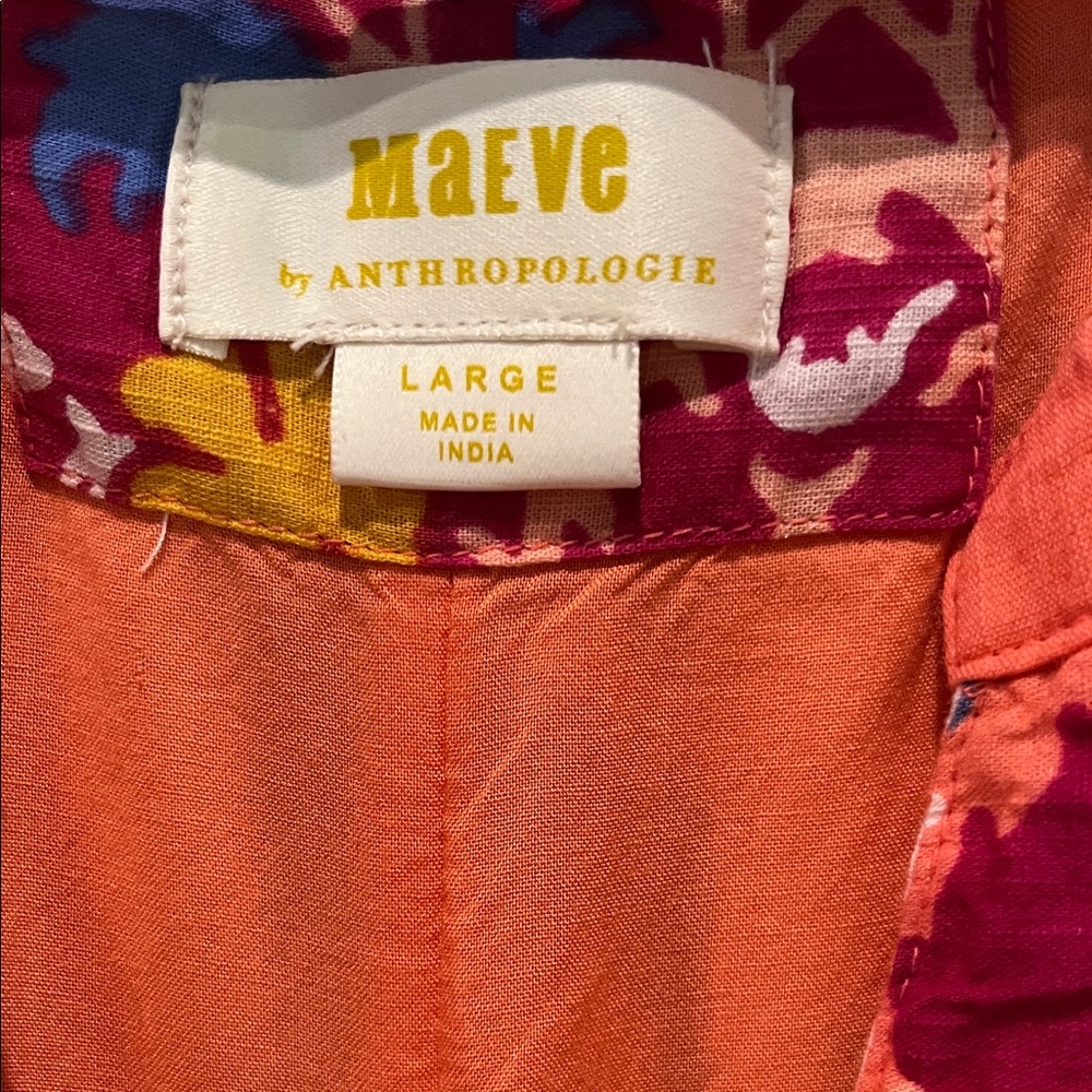 Maeve by Anthropologie Orange Floral Top